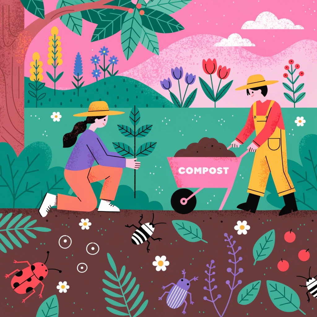 Professionell landskapsdesign och kompostering